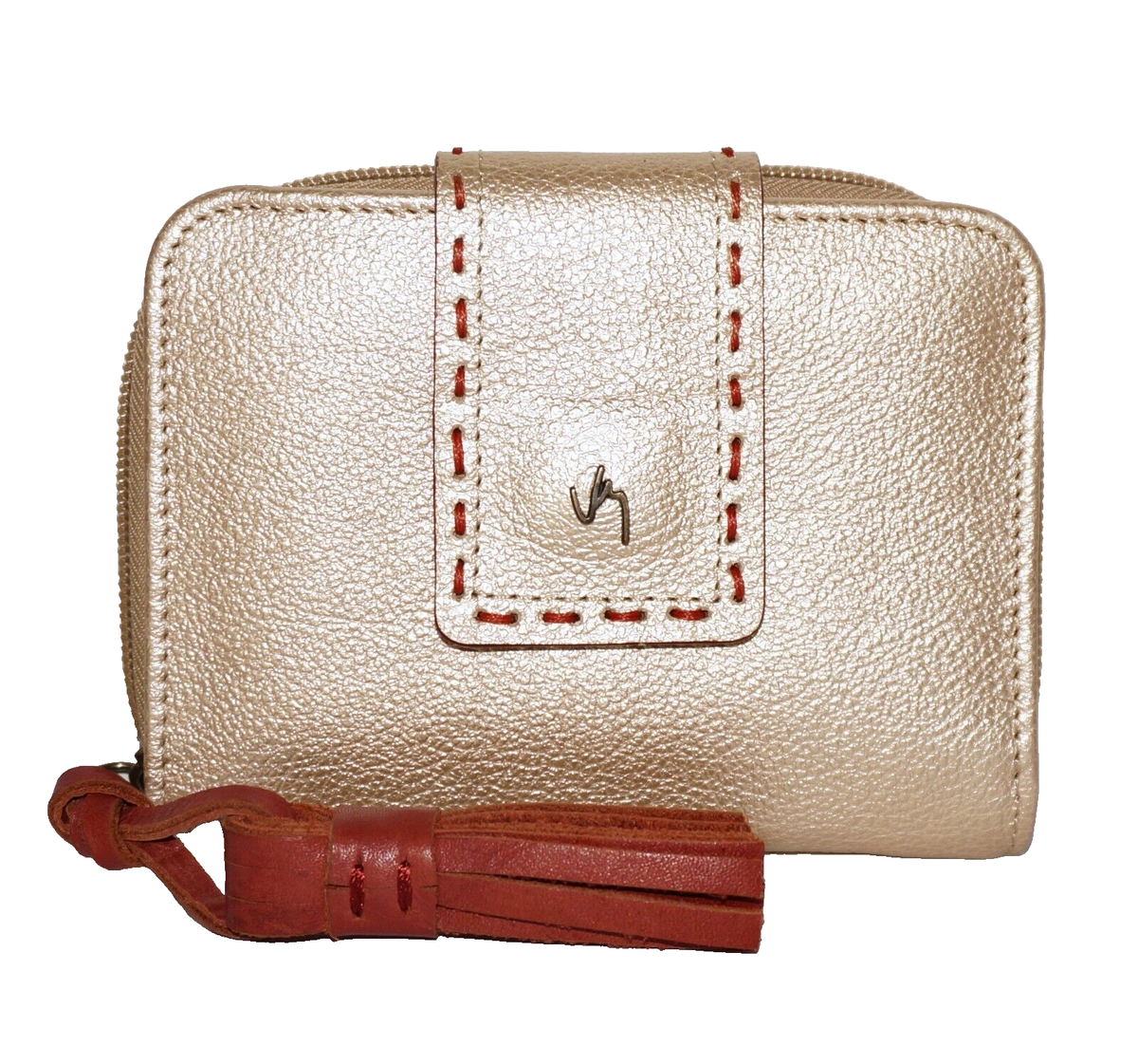 Women's Artisan JM Crafted Light Gold Tanned Coral Leather Wallet x