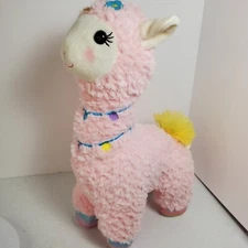 Pink Llama Alpaca Plush Festive Piñata Rainbow Plush Stuffed Animal 14"