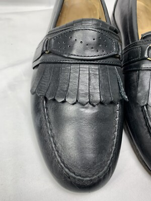 Vintage FootJoy Kiltie Loafers Dress Shoes Black Leather  display picture 2