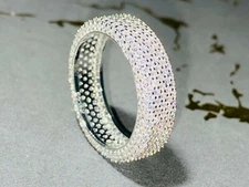 Pinky Men's Bling Out Ring 1.5ct Iced CZ Out 14k White Gold Finish sizes 6-10