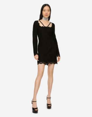 【関税&送料込み】Dolce & Gabbana Short Lace Dress Dolce & Gabbana Black Short Lace Dress Size 38/US 2 $2,595