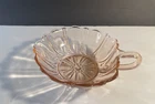 Vtg Oyster and Pearl - Pink Depression Glass Dish/Bowl - Heart/Leaf Shape - 5"
