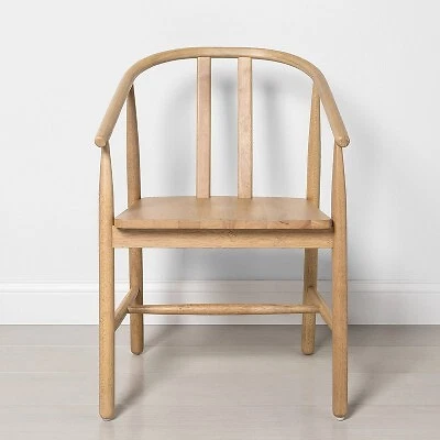 Sculpted Wood Dining Chair Natural Hearth Hand with Magnolia