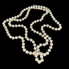 Vintage Faux Freshwater Pearl Beaded Necklace Long 30” Costume Jewelry