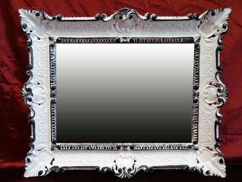 Specchio Muro Oro Bianco Antico Barocco Bagno Corridoio da Parrucchiere 56x46cm - Bild 106 von 165