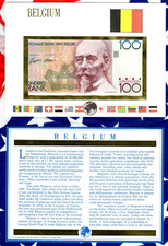 E Banknotes of All Nations Belgium 100 Francs 1989 P-142a.6 UNC Prefix 113