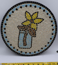 Circular Mosaic Tile Flower Art Heavy