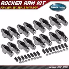 4340 Steel Roller Tip Sportsman Rocker Arm Set for Chevy SBC 350 1.6 Ratio 3/8"