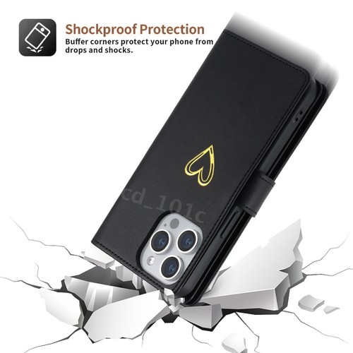 For iPhone 15 14 Pro Max 13 12 11 XR XS 8 Magnetic Flip Leather Card Wallet Case - Picture 11 of 19
