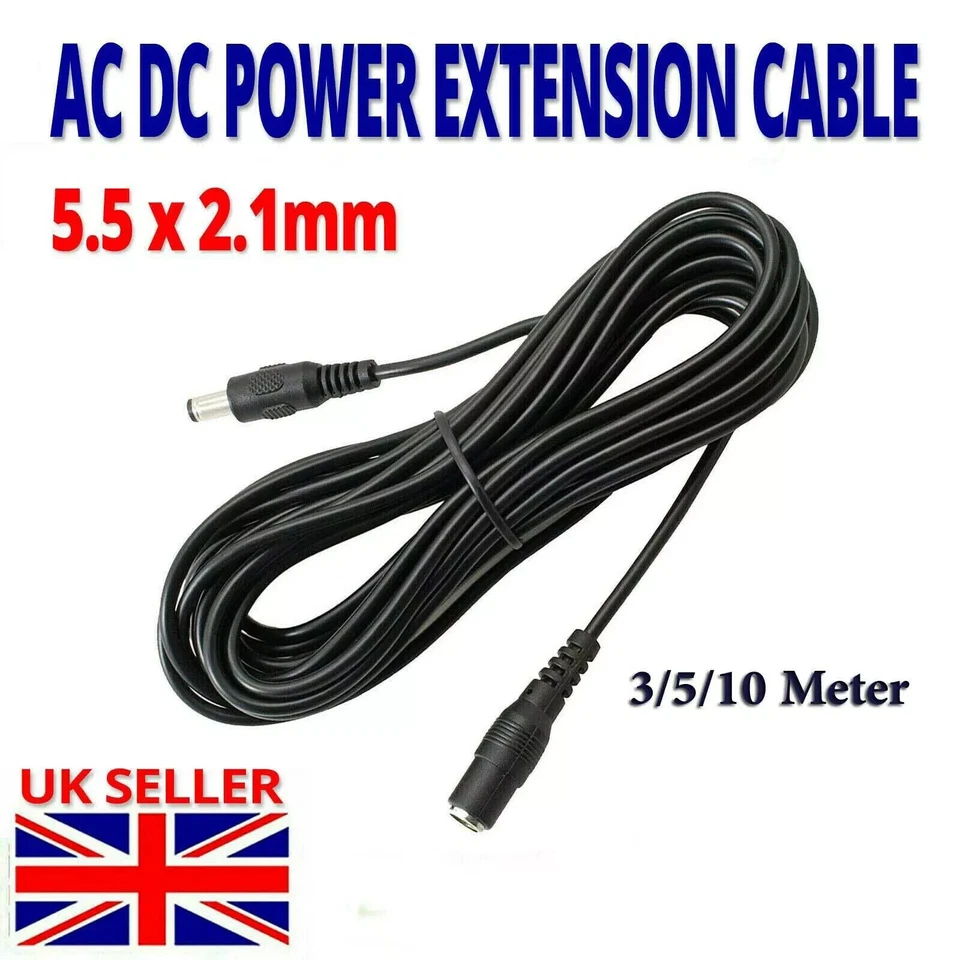 Cable de extensión de fuente de alimentación de CC 5V 9V 12V para cámara CCTV/DVR/PSU cable 3m/5m/10m
