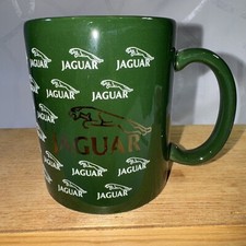 Green Jaguar Coffee Mug Gold Logo Detailing Made in USA