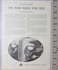 1932 Buick Vintage Print Ad Straight Eight Fisher Body General Motors Gmac 1933