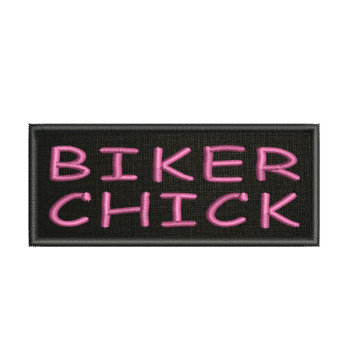 Biker Chick Patch 4" Embroidered Iron-On Applique MC Motorcycle Club Badge - Picture 11 of 12