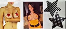 Fun Costume Accessories Sequin Look Nipple Covers/Pasties-Star-Heart-Cross