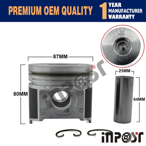 4PCS Piston Set STD 87mm for Kubota V2403-DI (1G924-2111) - Bild 2 von 2