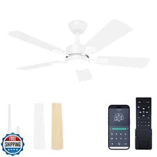 VOLISUN Ceiling Fan with Light, 42 inch Flush Mount Ceiling Fan with Lights a
