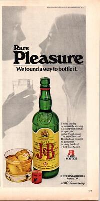 1974 VINTAGE 5.5X11 PRINT Ad FOR J&B SCOTCH FOUND A WAY TO BOTTLE RARE PLEASURE