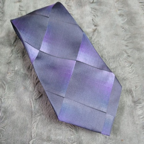 Structure Tie Mens Purple And Grays Silk Neckwear - Picture 7 of 7