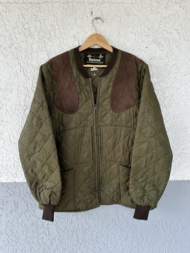 Barbour Sutherland Mens Jacket Quilted Suede Green XXL Shooting Hunting Fishing