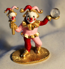 Spoontiques Mardi Gras Jester New Orleans Pewter Figurine Clown Faceted Swarovsk