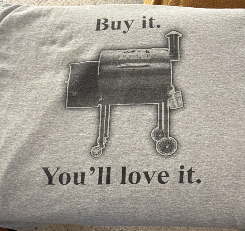 Traeger Wood Pellet Grills Logo Graphic Print Gray Crew Neck T-Shirt Men’s L