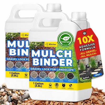 JDiction Mulch Binder for Landscaping   2 Gallon Rock Glue, Intertek Certifie...