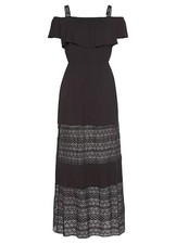 Strappy Lace Maxi Dress with Ruffle Front Detail - Size 8 - LB 3313