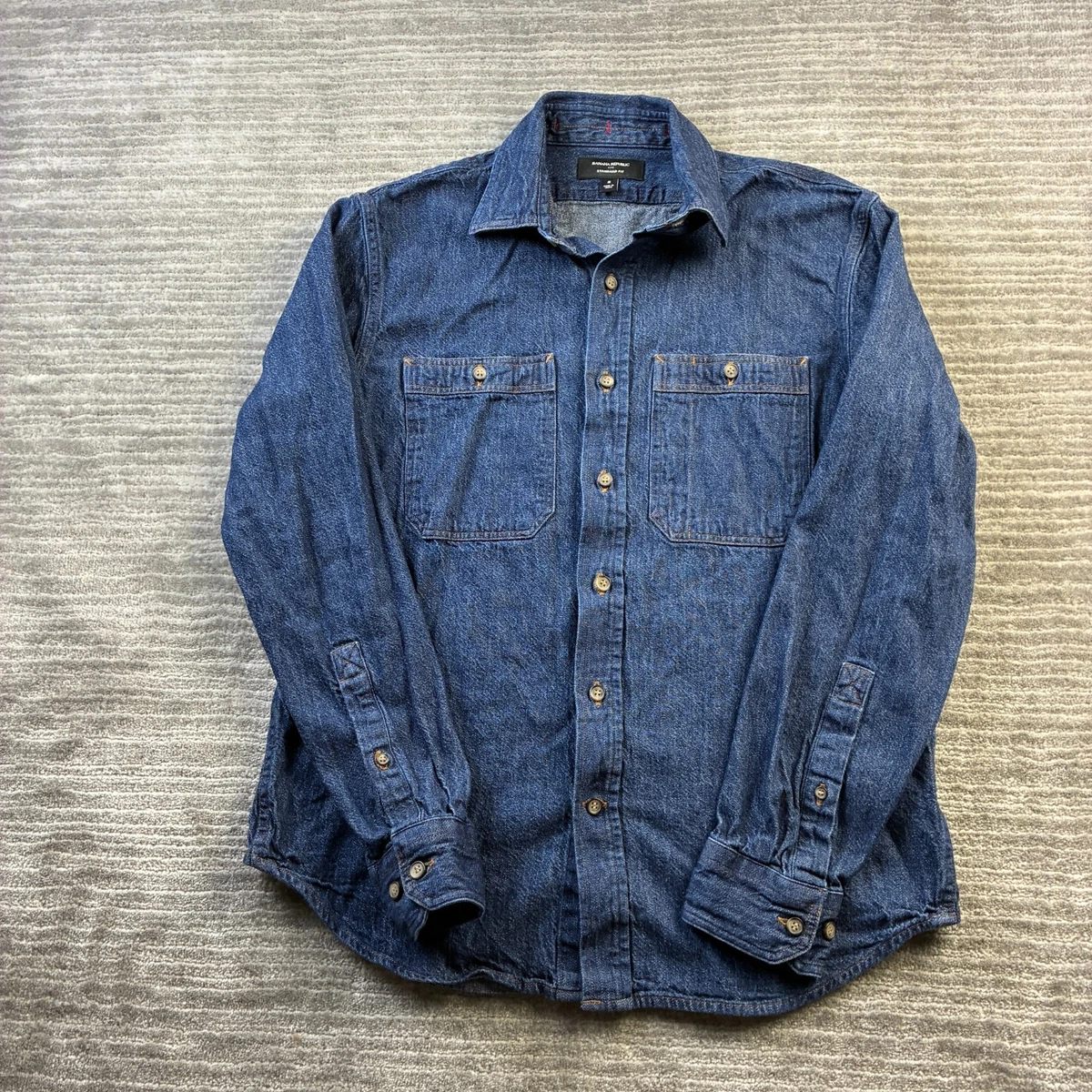 Banana Republic Denim Casual Button-Down Shirts for Men for sale