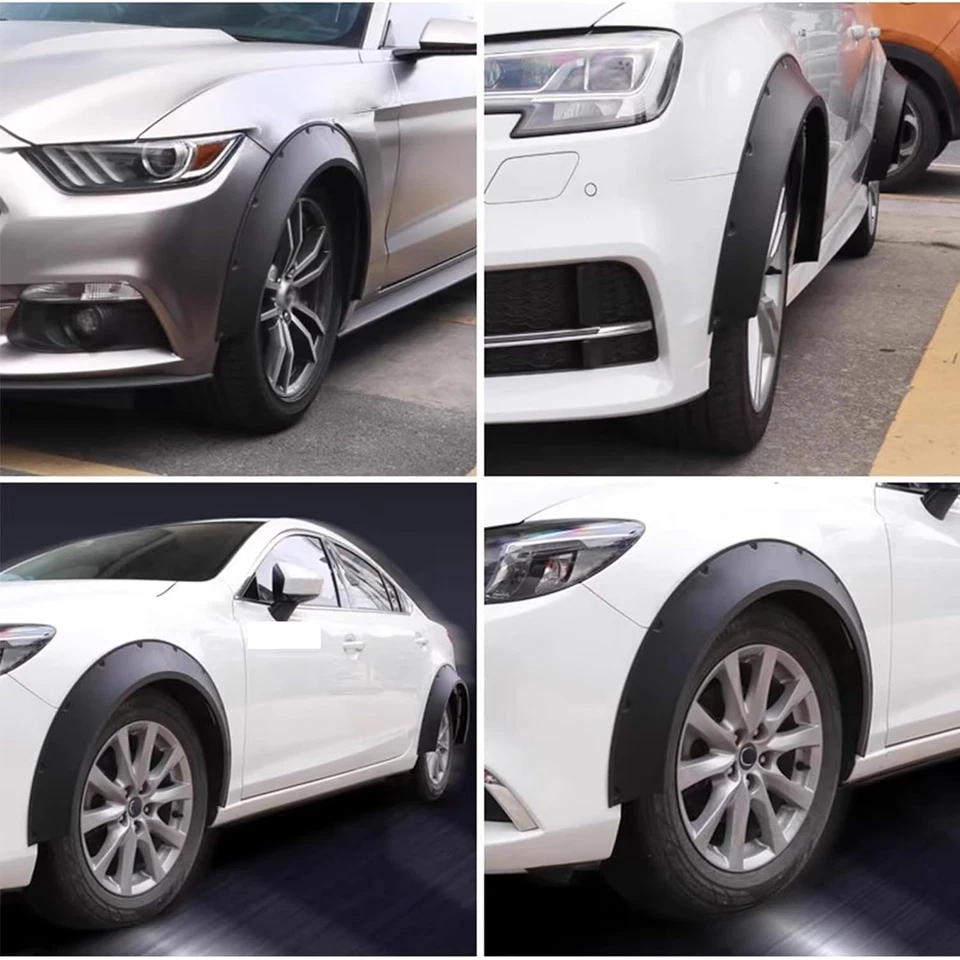 Kit Universal Guardabarros Flares 4 PIEZAS Coche Guardabarros Grande Carrocería Ancha Flexible Rueda Arca Foto 2 de 4