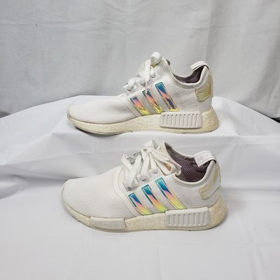 Adidas Boost White Iridescent FY1263 Running Sneakers Knit Casual Ladies 6.5