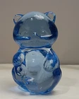 Vtg Fenton Glass Light Blue 3.5" Sitting Bear Figurine
