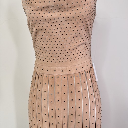 Top passerella Valentino scamosciato borchiato frange nuovo con etichette da collezione raro blush balletcore XS - Foto 5 di 16