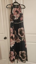 David's Bridal High-Neck Floral Printed Chiffon Sheath Dress size 14