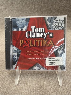 Vintage 1997 Tom Clancy's POLITIKA PC/Mac Computer Game CD-ROM Red Storm SEALED