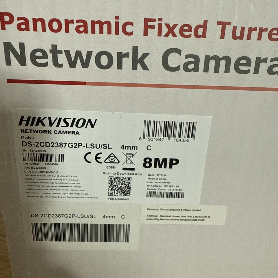Hikvision DS-2CD2387G2P-LSU/SL 8MP Panoramic ColorVu Poe IP Camera 4mm - Image 4 of 4