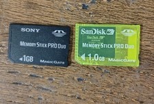 Sony Memory Stick Pro Duo MagicGate Mark - 1 GB. Lot Of 2