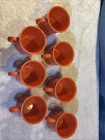 7  Fiesta Tangerine Orange Classic Ring Handle 8 oz Mugs
