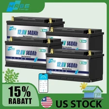 2/3/4Pack 12V 140Ah Lifepo4 Battery Lithium Bluetooth 100A BMS Max.1792Wh Energy