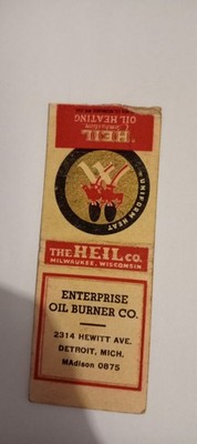 Enterprise Oil Burner Co Detroit MI Bobtail Matchcover Lot 784 No Tariff Fee