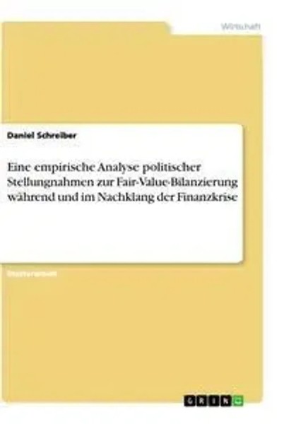 Daniel Schreiber | Eine Empirische Analyse Politischer Stellungnahmen Zur...-image
