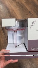 Ana Jakobs Set Of 2 Pink Gold Iridescent Cocktail Drinking Glasses New In Box