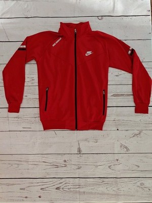 Nike Running Jacke Herren Rot Gr. M Sport Fitness White Tag / Red Swoosh Vintage