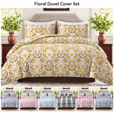 Duvet Quilt Cover Luxury Reversible Printed Bedding Set Single Double King Sizes