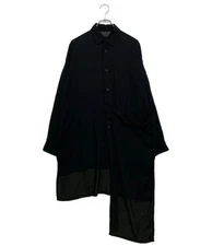 B Yohji Yamamoto Long Sleeve Shirt asymmetrical hem Size 2 Black good condition