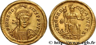 THÉODOSE II Solidus or . FDC parfait - Photo 1/2