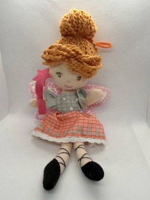 Card Factory Fee Stoffpuppe Plüschtier Stofftier orange Haare rosa Flügel 10 Zoll