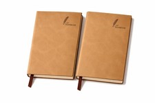 Set of 2 Lined Notebook A5. Color Light Brown. Free Shipping USA