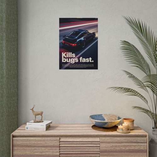 Porsche 911 Turbo 930 Poster - Retro Speed Kunstdruck "Kills Bugs Fast" Wandbild - Bild 58 von 84