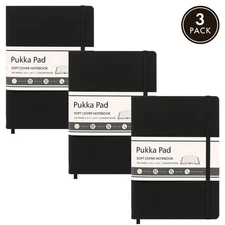 PUKKA PAD 9940SIG3 8.2 in. x 5.11 in. Soft Cover Notebook - Black (3/Pack) New