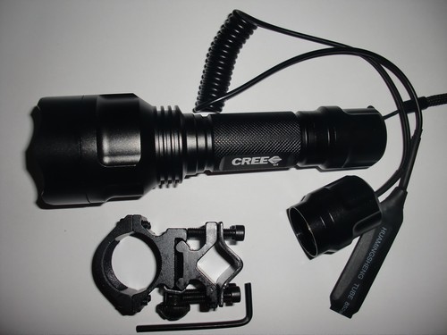 Long Throw CREE Q5 1-Mode Flashlight Hunter defender Torch for Shotgun/Rifle 6P